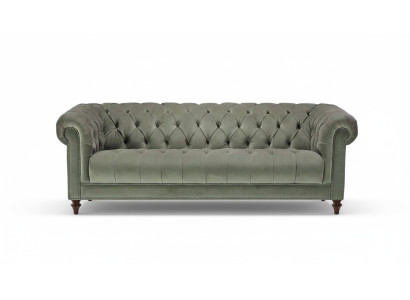 Salbeigrün Dreisitzer Stoff Wohnzimmer Design Polster Sofa Sofas Chesterfield