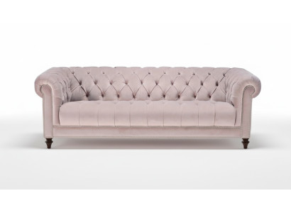 Chesterfield Altrosa Rosa Neu Dreisitzer Stoff Design Couchen Polster Sofa Sofas