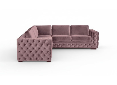 Ecksofa Rosa Samt Wohnlandschaft Couch Eckgarnitur Polster Altrosa Möbel Design