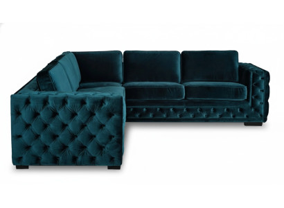 Grüne Ecksofa Wohnlandschaft Couch Eckgarnitur Polster Möbel Design Chesterfield