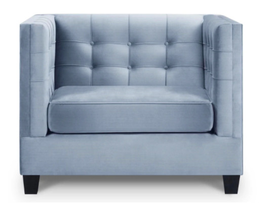 Blauer Chesterfield Sessel Wohnzimmer Textil Stoff Kreative Möbel Modern