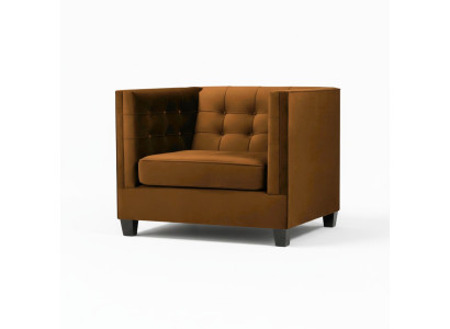Modern Sessel Chesterfield Textil Stoff Braun Kreative Möbel Wohnzimmer