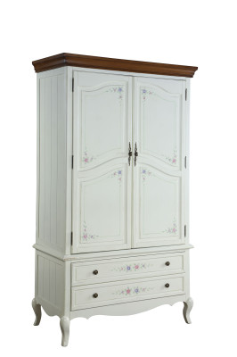 Landhaus Stil Kleiderschrank Design Möbel Schränke Schlafzimmer Weiß Schrank Neu