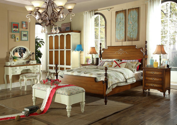 Design Schlafzimmer 3tlg Bett 2x Nachttisch Amerikanische Luxus Betten Set Möbel