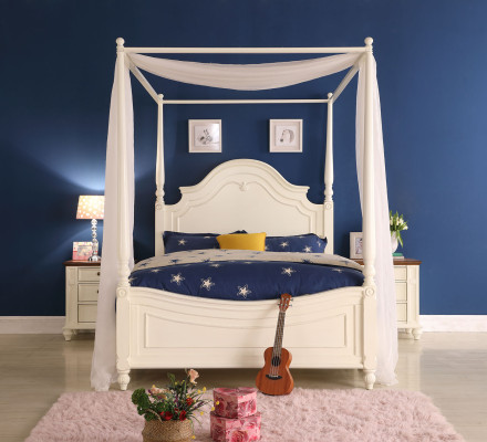 Himmelbett Bett 3tlg. Set Schlafzimmer Betten 3tlg Set Landhaus Möbel Nachttisch