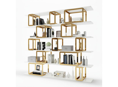 Design Trenn Wand Regal Wohnzimmer Schränke Edelstahl Regale Bücher Schrank Neu