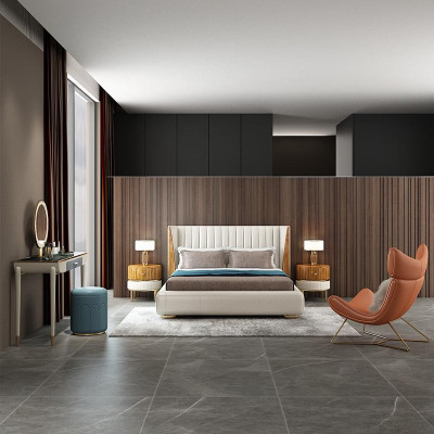 Designer Italienische Möbel Bett Doppel Schlazimmer 150x200cm Betten Leder Neu