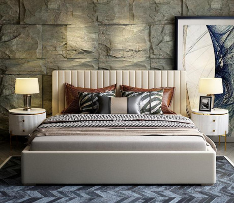 Designer Bett Schlafzimmer Doppelbett Betten Leder Hotel Luxus Polster 180/200cm