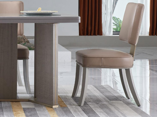 Stuhl 6x Stühle Gruppe Set Wohn - Esszimmer Garnitur Holz Lehn Leder Textil Neu