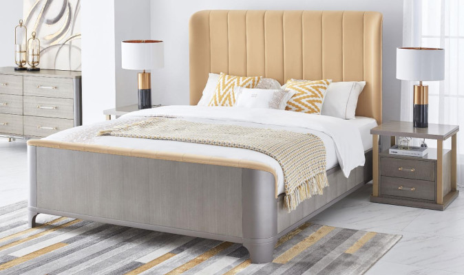 Bett Nachttisch 4 tlg. Schlafzimmer Set Design Modern Luxus Betten Gruppe Leder