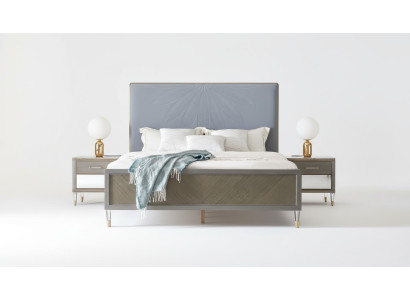 Bett 2x Nachttisch 3 tlg. Schlafzimmer Set Design Deko Modern Luxus Betten