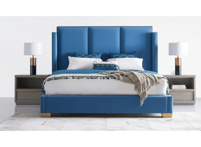 Bett Leder 2x Nachttisch 3 tlg. Schlafzimmer Set Möbel Moderne Luxus