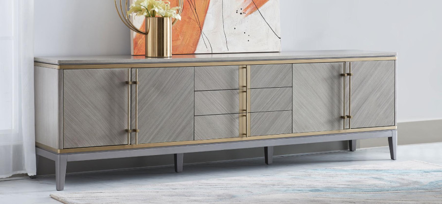 Design Kommode Anrichte Dekor Side Low Board Schrank Wohn Zimmer Regal