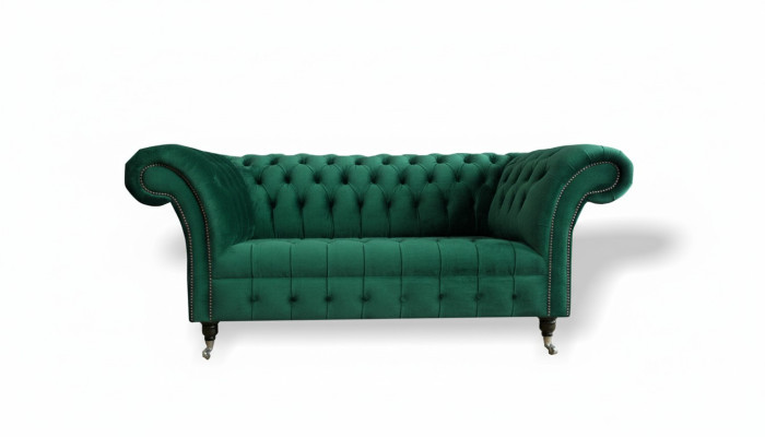 Chesterfield Grüne 2 Sitzer Couch Polster Sofas Couchen Design Sofa Club Textil