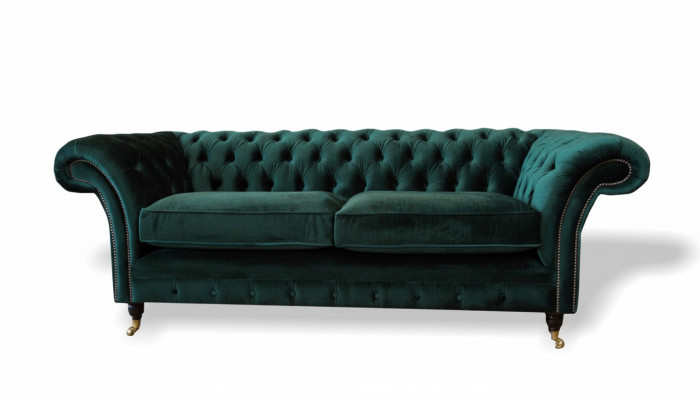 Klassische Chesterfield Couch Polster Sofa Sofas Samt 3 Sitzer Chester