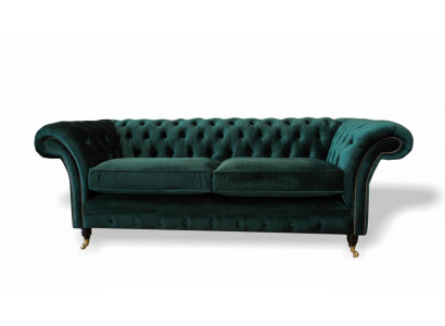 Klassische Chesterfield Couch Polster Sofa Sofas Samt 3 Sitzer Chester