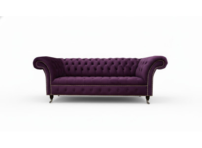 XXL Sofa 3 Sitzer Couch Polster Chesterfield Sitz Garnitur Textil Leder