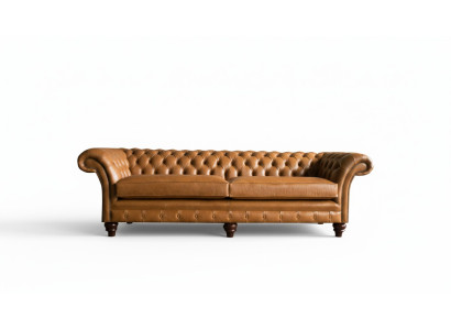 Chesterfield Sofa Braun xxl Big Leder Wohnzimmer Möbel 4 sitzer Braun