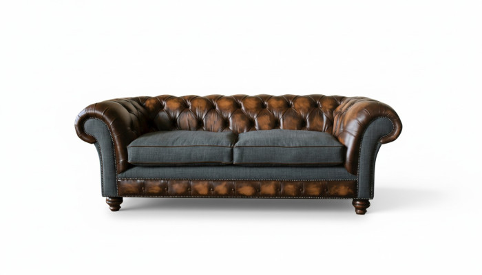 Dreisitzer Couch Polster Design Sofa 3er Sofas Zimmer Braun 220cm