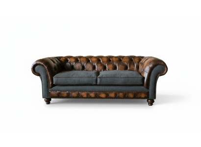 Dreisitzer Couch Polster Design Sofa 3er Sofas Zimmer Braun 220cm