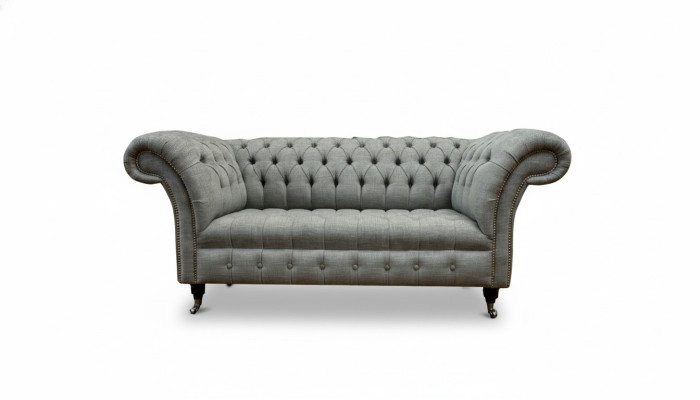 Leder Sofa Couch Zweisitzer Grau Einrichtung Lounge Club Sofas Couchen 2 Sitzer