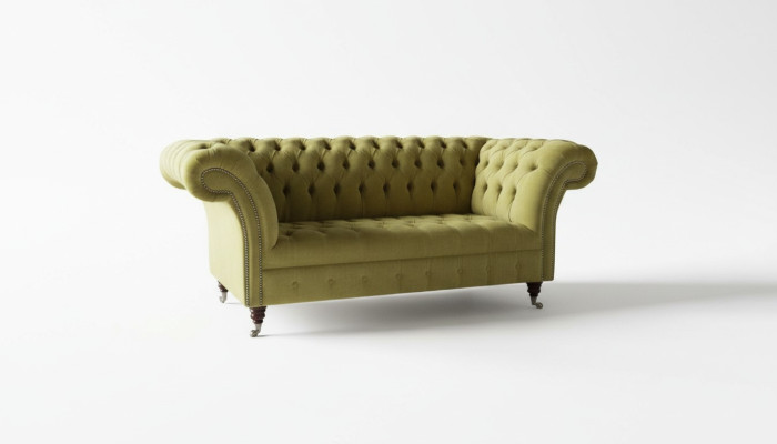 Sofa 2Sitzer Couch Polster Sofas Chesterfield Wohnzimmer Design Textil Stoff Neu