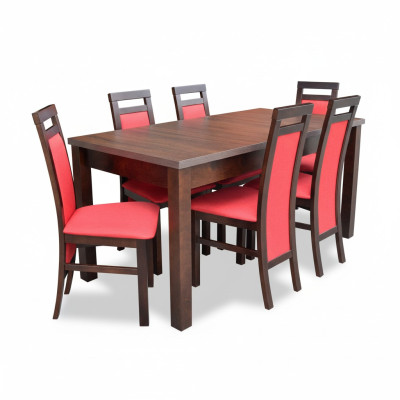 Komplett Set Esstisch Esszimmer 6x Stühle Set Ess Gruppe Holz Tisch Tische 7tlg