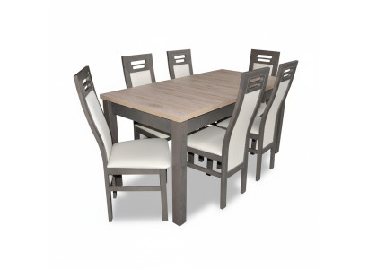 Echtholz Lehnstuhl Möbel Holz Tisch Sitz Ess Zimmer 6x Stühle 7tlg. Set Garnitur