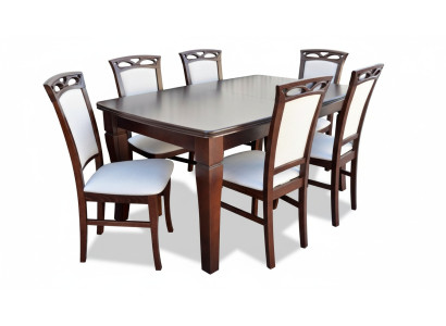Esszimmer Holz Tische Essgruppe Set Stuhl Gruppe Neu Tisch 6 Design Stühle 7tlg