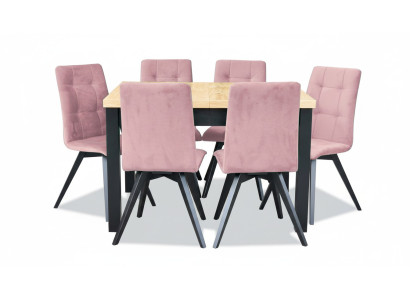 Klassischer Esstisch Tisch Holz Esszimmer Garnitur 6x Stuhl Set Stühle 7 tlg.Set