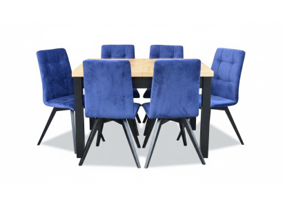 Gruppe Esszimmer Polster Stuhl Möbel Garnitur Design 7tlg. Set Tisch + 6 Stühle