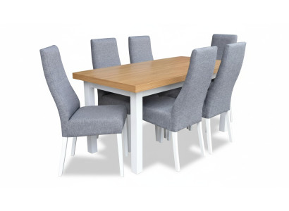 Esszimmer Komplett Garnitur Tisch 4x Stuhl Set 7tlg. Esstisch Holz Essgruppe Neu