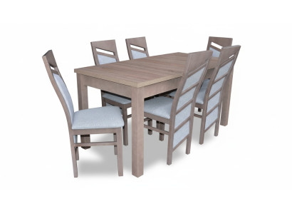 Set Esstisch 6x Stühle Lehn Stuhl Garnitur Tische Esszimmer Gruppe 7tlg. Holz