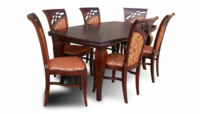 Designer Möbel Tisch 6x Stühle Ess Zimmer Sitz Tische Garnitur Holz 7tlg. Set