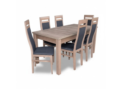 Rechteckig Esszimmer Tisch 6 Stühle Stuhl Garnitur Holz Tische Essgarnitur 7tlg