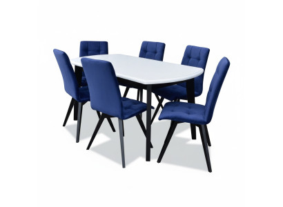 Komplett Set Esstisch Esszimmer 6x Stühle Set Holz Ess Gruppe Tisch Tische 7tlg