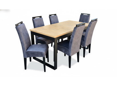 Klassisches Esszimmer Set Rechteckig Tisch 6 Stühle Sessel Gruppe Garnitur 7tlg.