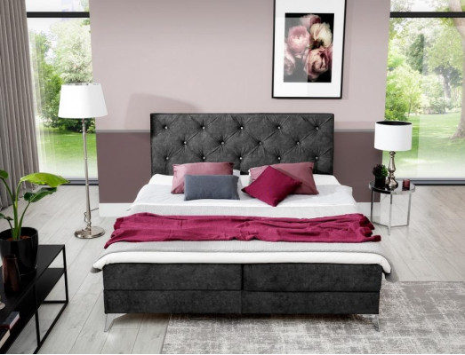 Bett Textil Polster Doppel Design Barock Modern Stil Chesterfield Betten Hotel