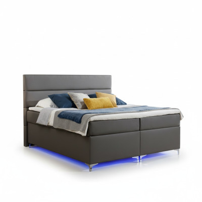 Boxspring Bett Doppelbett Lederbett Betten Polster Schlafzimmer Möbel 180x200