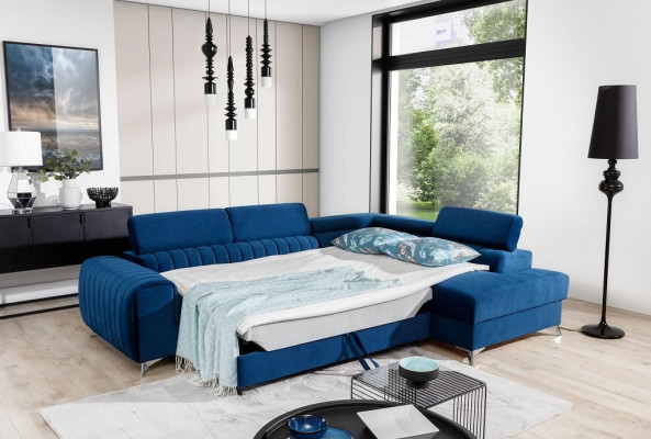 Sofa mit Bettkasten & Schlaffunktion Ecksofa Stoffcouch Textil Couch Sofas Neu