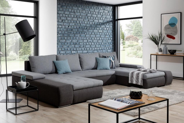 Wohnlandschaft Luxus Sofa Couch Garnitur Ecksofa Textil Couchen Sofas Möbel Neu
