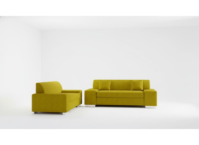 Sofagarnitur 3+2 Sitzer Garnituren Wohnlandschaft Sofas Couchen Polster Gelb Neu