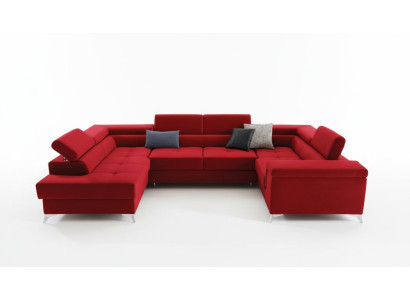U Form Ecksofa Stoff Sitz Garnitur Designer Wohnlandschaft Textil Couch Sofa Neu