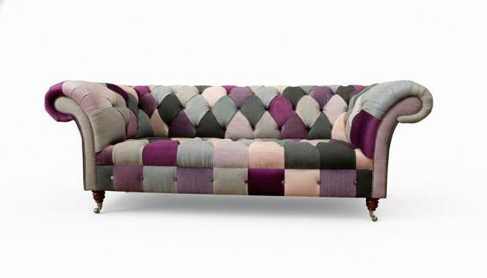 Chesterfield 3 Sitzer Designer Möbel Neu Modern Design Textil Wohnzimmer Couchen