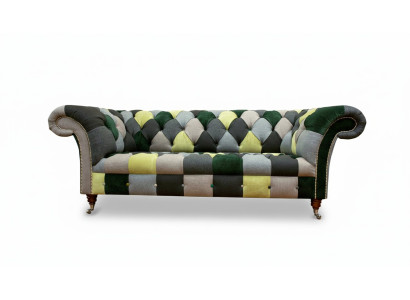 Chesterfield 3 Sitzer Mehrfarbig Wohnzimmer Design Couchen Sofa Designer Möbel