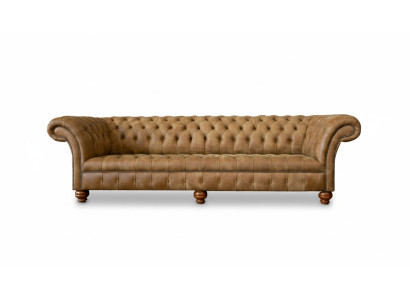 Chesterfield 4 Sitzer Hellbraun Modern Design Couchen Leder Sofa Kreative Möbel