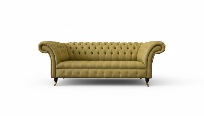 Chesterfield 3 Sitzer Gelb Wohnzimmer Design Couchen Polster Sofa Sofas Textil