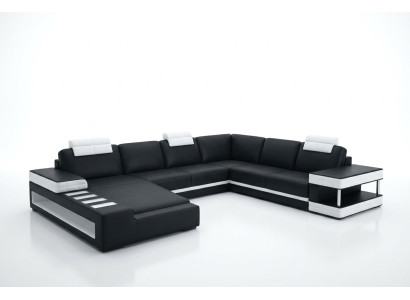 Ledersofa Ecksofa Wohnlandschaft Designer Couch Licht Sofa Polster Hallstadt -S