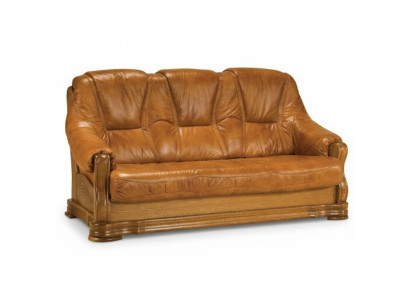 Holz Sofa 3 Sitzer Polster Designer Couchen Garnitur SL Sofa Dreisitzer Leder