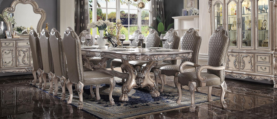 Esszimmer Komplette Garnitur Tisch Anrichte 10x Stuhl Set Vitrine Barock 14tlg.